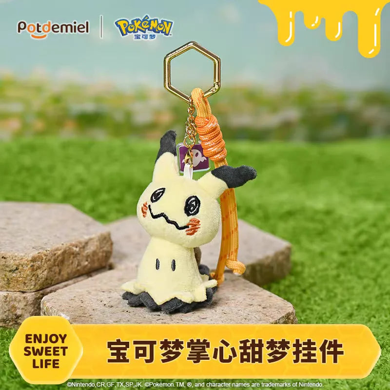 Original Anime Pokemon Kawaii Pikachu Keychain Gengar Mew Sprigatito Mimikyu Stuffed Toy Cute Plush Keyring Doll Pendant Gift