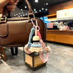 Soft Cute Crochet Badminton Keychain Mini Bright Color Knitted Badminton Pendant Bag Hanging Charms Car Keyring Backpack Decor
