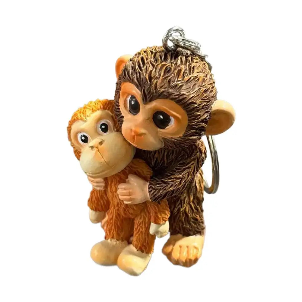 Funny Monkey Design Series Keyring For Backpack Purse Keys Cute Handmade Crochet Punch Monkey Keychain 2D Keyring Llavero 열쇠고리