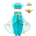 Aladding and the Magic Lamp Jasmine Fairy Costume Princess Dress up for Little Girl Fancy 2026 Halloween Carnival Cosplay Outfit