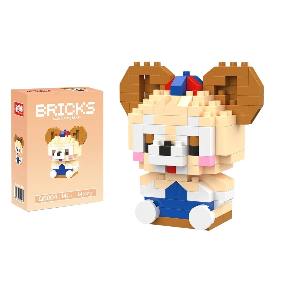 Disney 214 style Winnie LinaBell StellaLou Building Blocks Princess Cartoon Figrues Bricks Children's Assembly Toys Model Gift