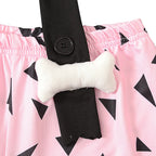 Halloween Caveman Dress For Girls Boys Clothes Off Shoulder Dog Bones Dresses Historical Stone Age Party Kids Halloween Costume