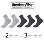 5 Pairs Bamboo Fiber Men's Socks Classic Business Crew Socks Spring Autumn Casual Comfortable Breathable Compression Bamboo Sox