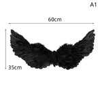 1Pc Kids Adult Party Swallow White Angel Feather Wings Wands Cosplay Elastic Straps Wedding Birthday Halloween Christmas