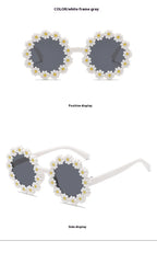 2024 New Sunglasses, Cartoon Children's Glasses For Boys And Girls, Cute Small Flowers, Little Daisy Baby Sunglasses