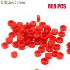 800PCS FLAT Tile 1x1 Dots Round Bricks 35381 98138 MOC DIY Building Blocks Parts for Mosaic Portrait Art Design Children Toys