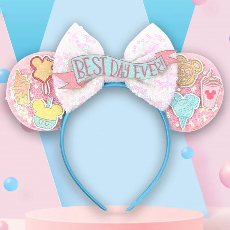 Nieuwste Mickey Mouse Oren Hoofdband Kid Adult Festival Party Pailletten Strik Haarband Vrouwen Baby Girl Party Haar Accessories