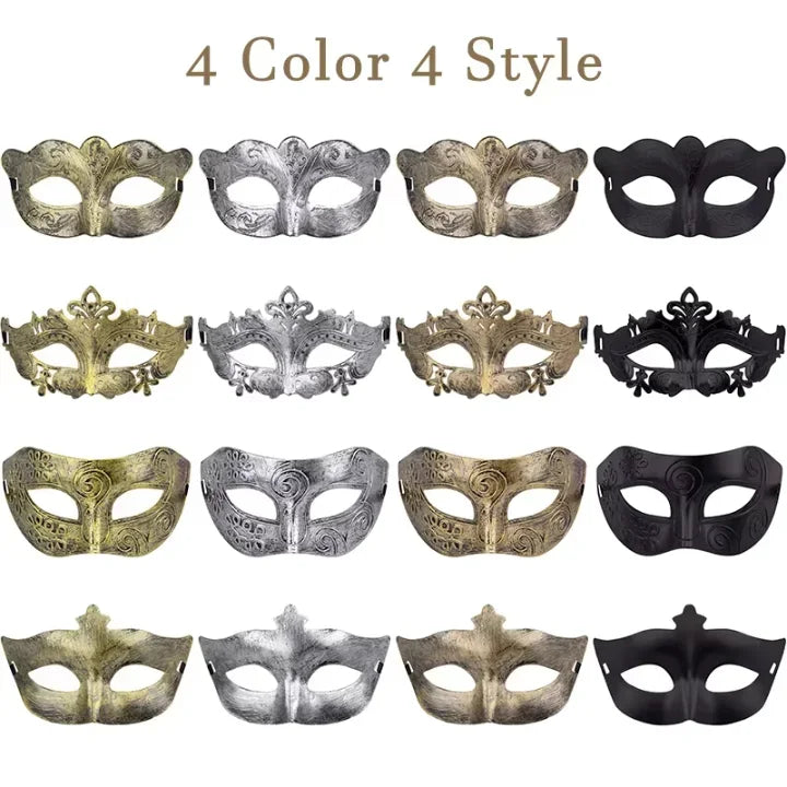 24-150Pcs Couple Masquerade Masks Bulk Venetian Carnival Mask Mardi Gras Antique Vintage Mask for Woman Men Prom Party Costume