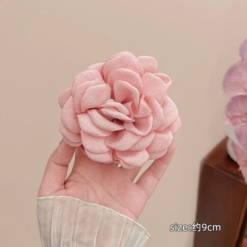 1/2/6pcs Stereoscopic Rose Flower Hair Clip Fpr Women Elegant Back of The Head Hair Shark Clip Fashionable Girl Hair Accessories