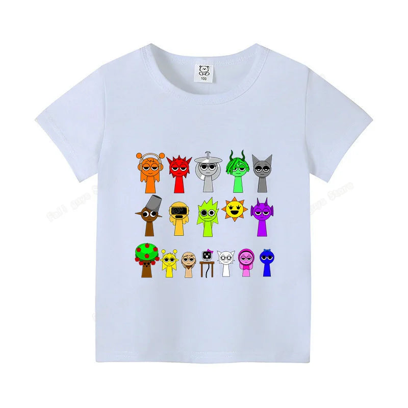Sprunkis T-shirts Cartoon Oren Wenda Outdoor Clothes Short Sleeve Summer Cute Base Top Funny Birthday Gift