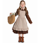 Pilgrim Costume Colonial Farm Village Girl Costumes Pioneer Prairie Dress 2-4Y 4-10Y 10-16Y Tween Teens