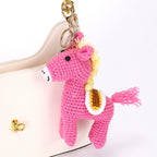 2026 Crochet Horse Pendant Creative Woven Animal Key Chains Knitted Horse Key Rings Gift Bagpack Decor
