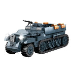 World War Army Military Soldiers Armor Halftrack Main Station Tank Building Blocks Bricks Model DIY Assembly Toys For Kids