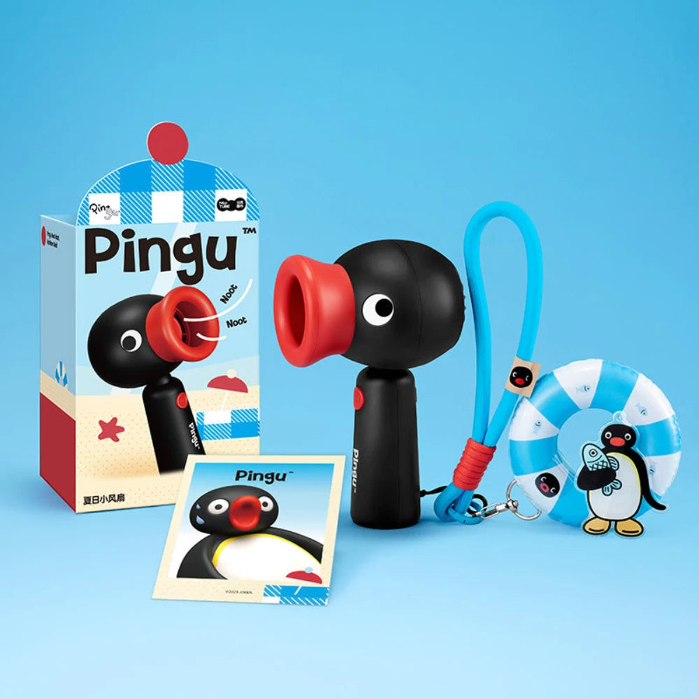 New Pingu Handheld Fan Chargeable 2000mah Rotatable Summer Fan Toys Desk Office Students Anime Peripheral Gifts Travel Summer S