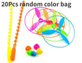 20set/bag Colorful Bamboo Dragonfly Plastic Hand Push Flying Toys Kids Birthday Party Favors Guests Treat School Goodie Filler