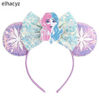 Mickey Cartoon Olaf Headbands for Kids Cute Snowman Ears Hair Accessories Women Elsa Frozen Hairband Girls Cosplay Headwear Gift