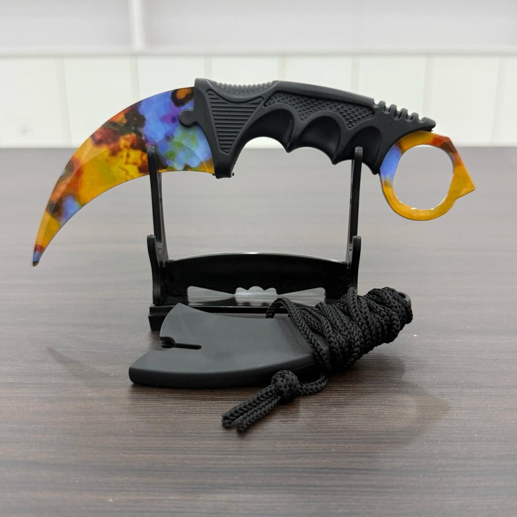 18.8cm Sakura Claw Knife Metal Model Collectible Desk Ornaments Lightning Karambit Cosplay Prop Home Decoration Boys Knife Safe