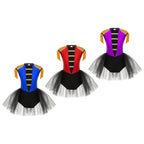 Girls Circus Ringmaster Cosplay Costume Sleeveless Sequin Tassels Leotard Ballet Tutu Dress Unitard Halloween Cosplay Lion Tamer