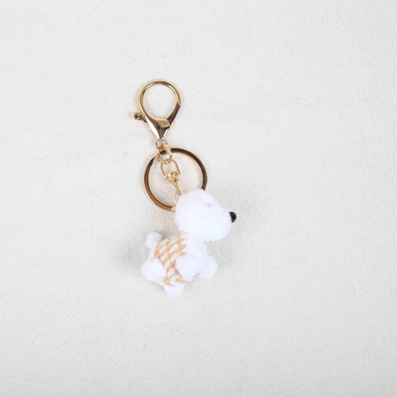 Mini Animal Doll Series Crochet Keychain Knitted Small Rabbit Doll Keyrings Mini Puppy Cute Keychain Wholesale Custom Accessory