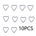 10PCS Carabiner Keychain Clip Heart-shaped Aluminum Small Carabiners Tactical Clips Outdoor Tools Water Bottle Keyring HWXGJ04