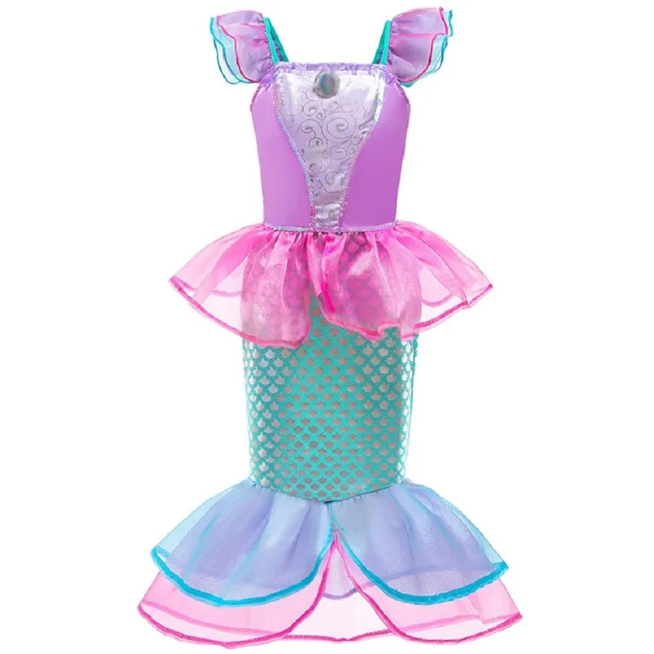 Girls Elsa Anna Dress Children Princess Carnival Dress Kids Jasmine Rapunzel Pageant Flower Disguise Birthday Cosplay Costume