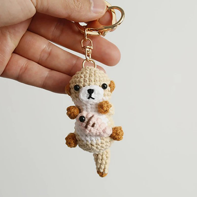 Ocean Series Animal Doll Crochet Keychain Handmaking Knitted Tropical Fish Keyrings Crochet Shark Doll Keychain Custom Accessory