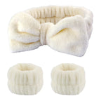 Wash Face Headbands For Women Coral Fleece Hair Bands Cuff Waterproof Bands Absorbent Wristbands Head Band Hair Accessories Set