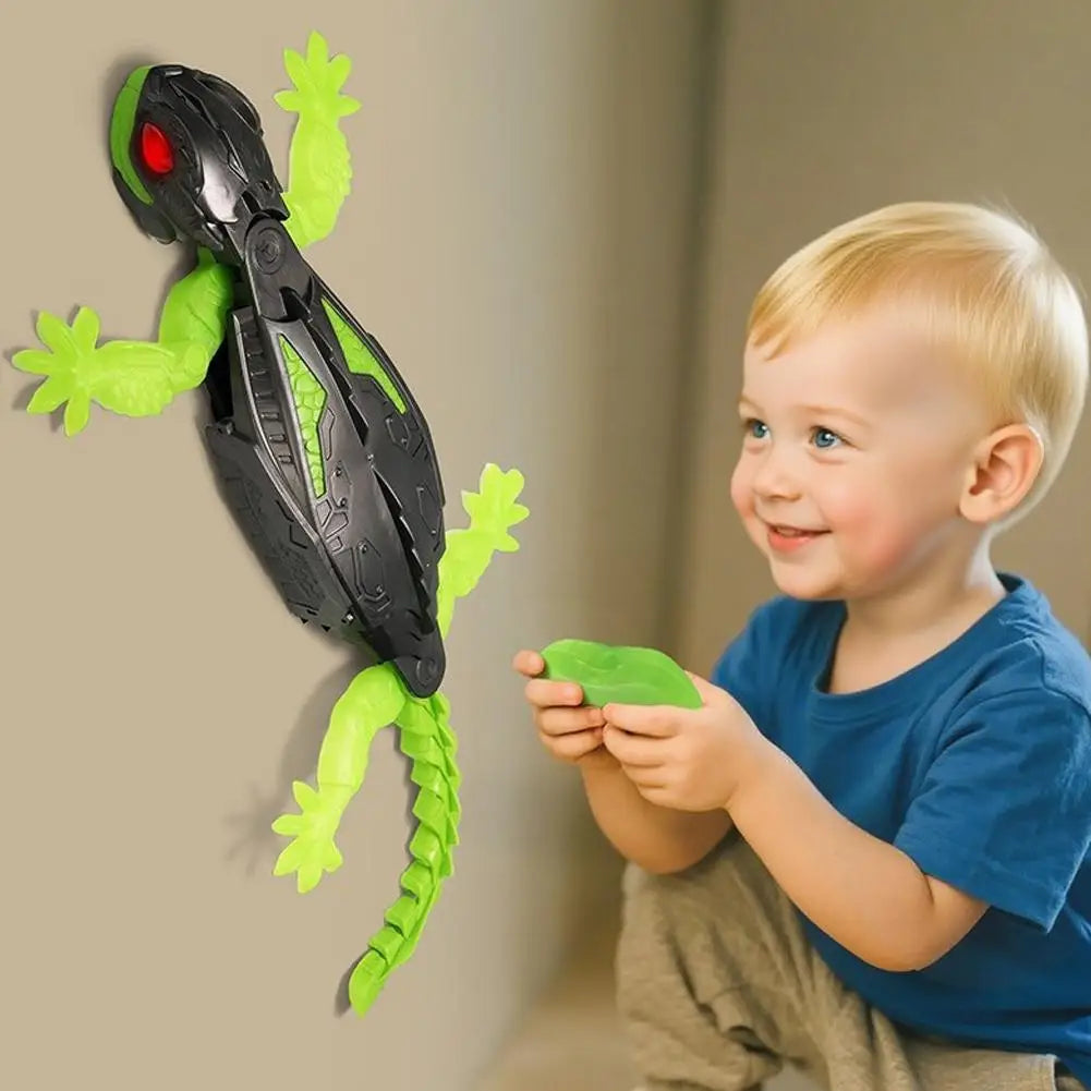Realistic Biomimetic RC Wall Climbing Lizard Robot Toy, Remote Control Gecko that Climbs Glass & Smooth Walls for Children