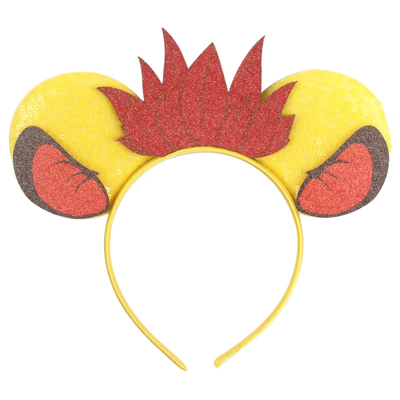 2026 Festival Party Cosplay Mouse Ears Headband 3.3" Ears Glitter Hairband For Boys Girls DIY Cartoon Hair Accessories