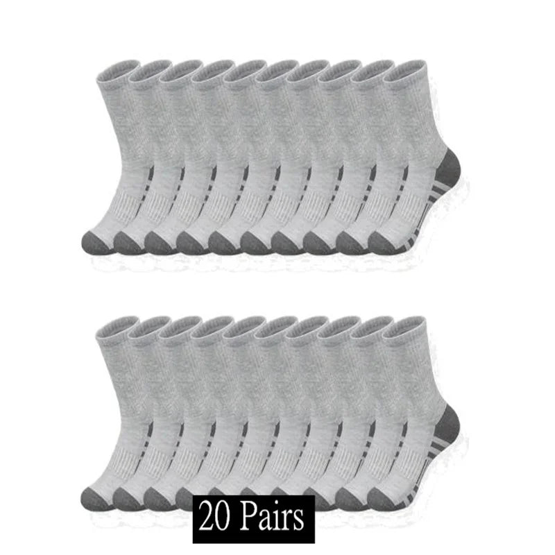 10/20/30 Pairs Men's Classic Crew Socks Unisex Sports Socks for Men Running Basketball Anti-slip Outdoor Breathable Man Socks