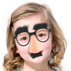 Halloween Party Eyeglasses Novelty Prank Disguise Glasses Big Nose Glasses with Eyebrows Mustache Silly Photo Props Supplies