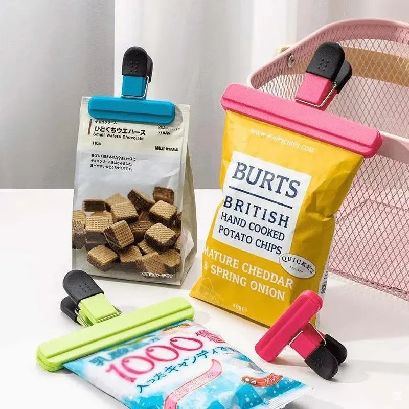 Portable Bag Clips Kitchen Storage Food Snack Seal Sealing Bag Clips Sealer Clamp Plastic Tool Kitchen Organization Accessories