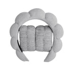 1/3Pcs Fashion Microfiber Washing Wristbands Scrunchies Puffy Headband Spa Bubble Headband for Washing Face Makeup Shower Skincare