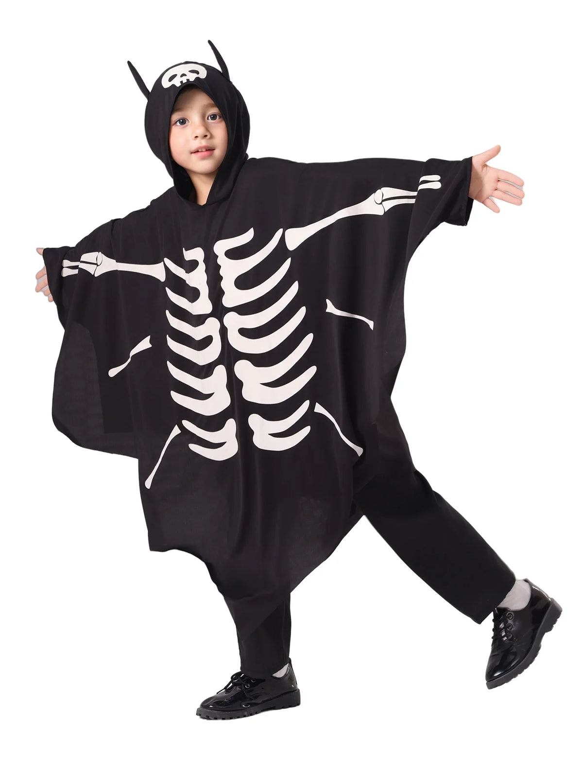 Boys Luminous Ghost Bat Cosplay Cape Horror Themed Party Outfit For Kids Halloween Costumes