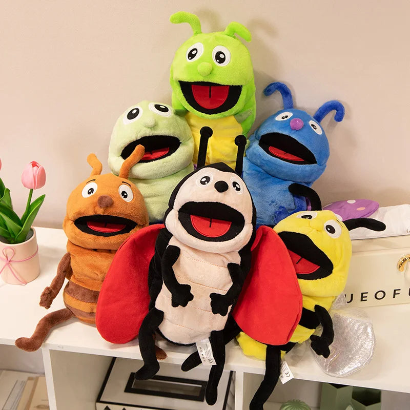 Insect Plush Hand Puppet Storytelling Bee Ladybird Butterfly Soft Stuffed Plush Toys Early Education Hand Finger Story Puppet