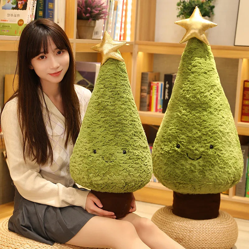 1Pc 29-90CM Simulation Christmas Tree Plush Toys Cute Evergreen Plush Pillow Dolls Wishing Trees Stuffed for Christmas Dress Up