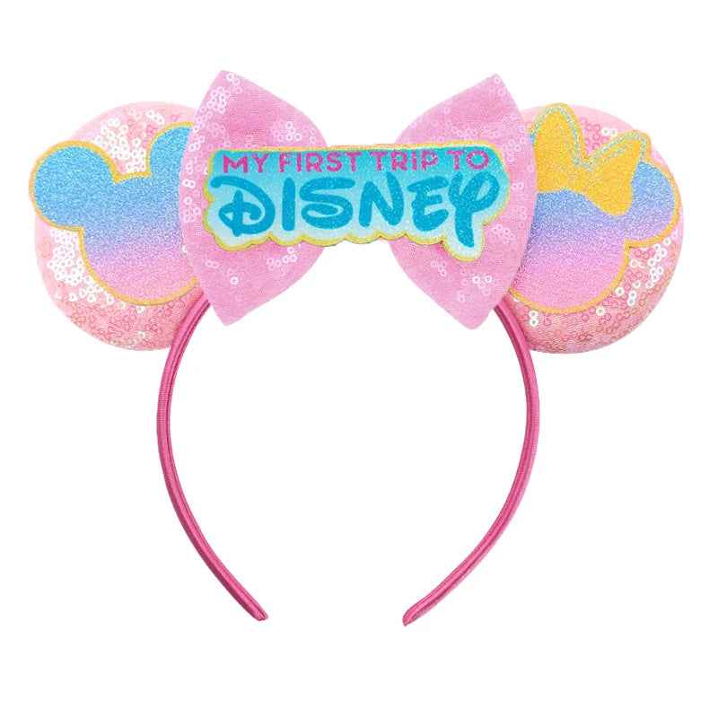 2026 Trip Mouse Ears Headband for Girls Women Sequin Castle 5"Bow Hairband Festival Party Cosplay DIY Hair Accessories