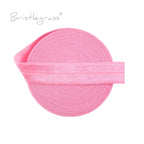 BRISTLEGRASS 2 5 10 Yard 5/8" 15mm Solid FOE Shiny Fold Over Elastic Spandex Satin Band Hair Tie Headband Dress Sewing Lace Trim
