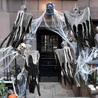 1Set Halloween Decorative Hanging Ghost Skull Skeleton Gauze Haunted Home Party Horror Props Hanger House Yard Party Hanging
