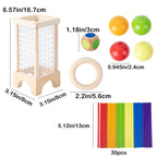 Wooden Stick Board Game Parent Child Interaction Montessori Wooden Toys, 4-sided Acrylic Cylinder Game, Stick Picking Game