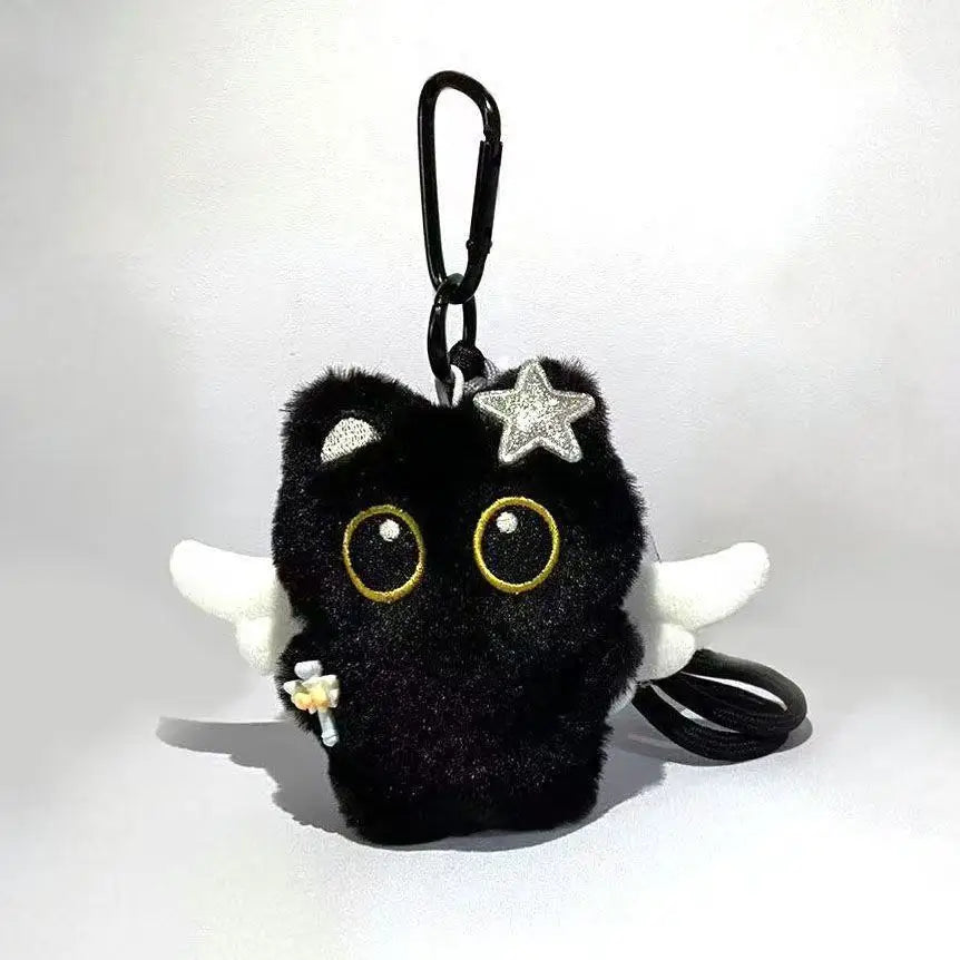 6/1pcs Cute Plush Black Cat Doll Toy Keychain Bag Pendant Charms Kawaii Keyring Accessories For Women Couples Gift