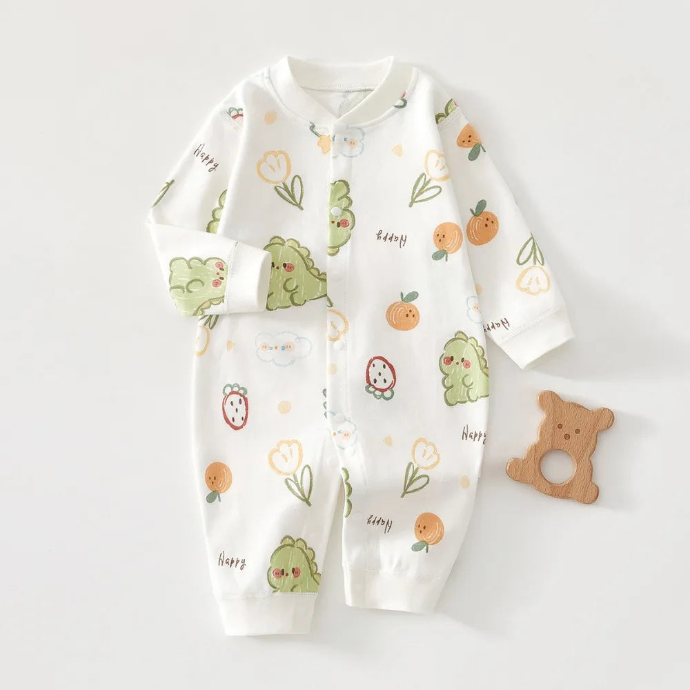 AYNIGIELL Spring & Autumn 0-12 Months Baby Jumpsuits, 100% Cotton Long Sleeve Clothes, Soft Newborn Rompers for Girls & Boys.