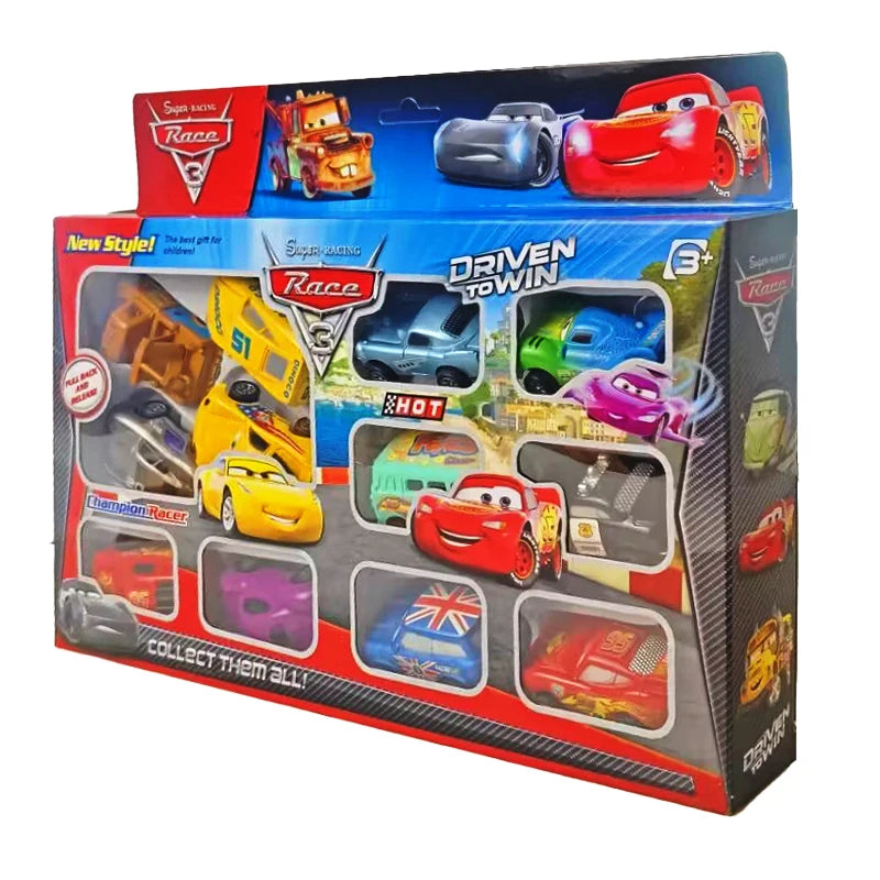 New Disney Pixar Cars 3 Rebound Cars 12 Piece Series Lightning McQueen Jackson Storm Plastic Car Model Toy Boutique Gift Box  ﻿@