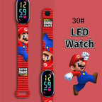 Mario Bros Digital Watch for Kids Waterproof Sport Wristband Luigi Princess Peach Yoshi Bowser Action Figures Children