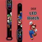 Mario Bros Digital Watch for Kids Waterproof Sport Wristband Luigi Princess Peach Yoshi Bowser Action Figures Children