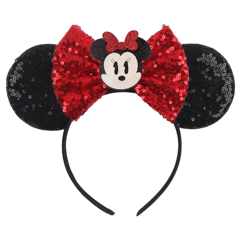 2026 Trip Mouse Ears Headband for Girls Women Sequin Castle 5"Bow Hairband Festival Party Cosplay DIY Hair Accessories