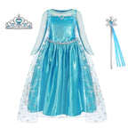 Girls Princess Dress Kids Birthday Cosplay Cinderella Snow White Aurora Rapunzel Halloween Costume Children Party Dresses