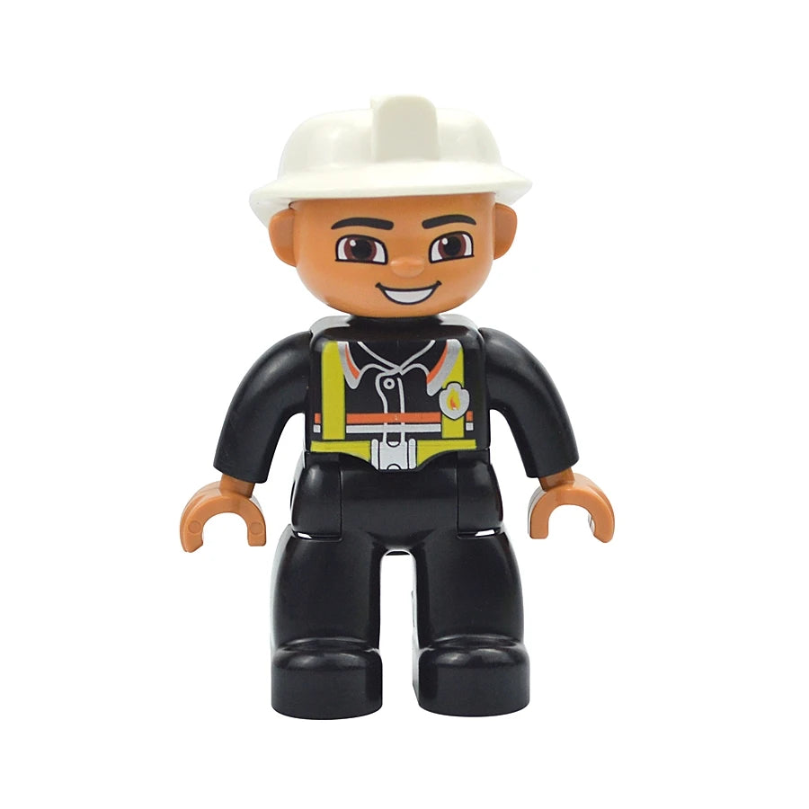 Big Size Figures Building Block Doll Family Farmer Pirate Worker Doctor Policemen Large Brick Compatible Build House Duploes Toy