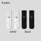 4 Pairs Men's Cotton Work Socks Long Running Breathable Ankle Crew Socks Casual Socks for Men Cycling Socks