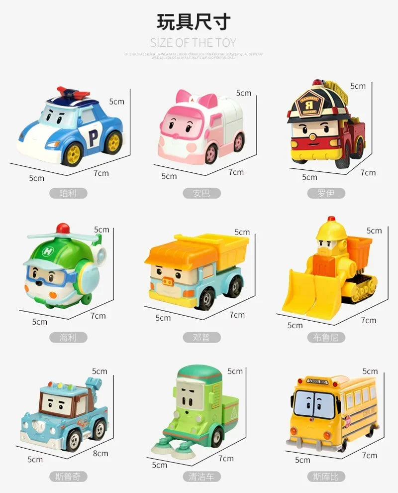19 Style Silverlit Robocar Korea Kids Toys Robot Roy Haley Anime Metal Action Figure Cartoon Toy Car for Children Best Gift